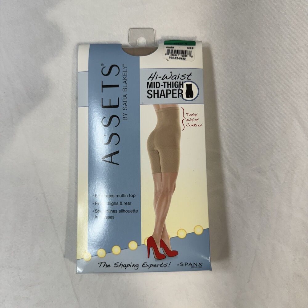 Spanx‎ Assets Womens Hi-Waist Mid-Thigh Shaper Nude Color Size 3 NEW